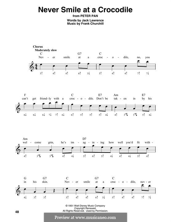 Never Smile at a Crocodile: For harmonica by Frank Churchill