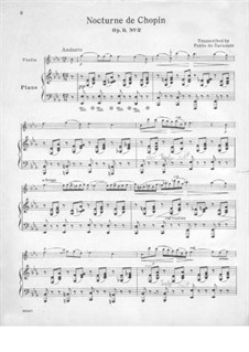 Nr.2 in Es-Dur: Für Violine und Klavier von P. de Sarasate by Frédéric Chopin