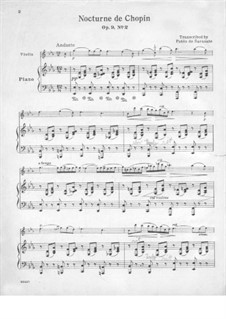Nr.2 in Es-Dur: Für Violine und Klavier von P. de Sarasate by Frédéric Chopin