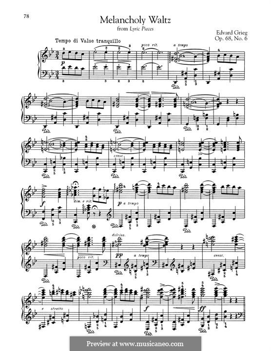 Lyrische Stücke, Op.68: No.6 Melancholic Waltz by Edvard Grieg
