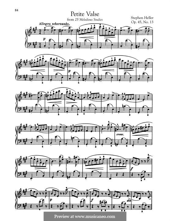 Fünfundzwanzig Etüden, Op.45: Petite Valse No.13 by Stephen Heller