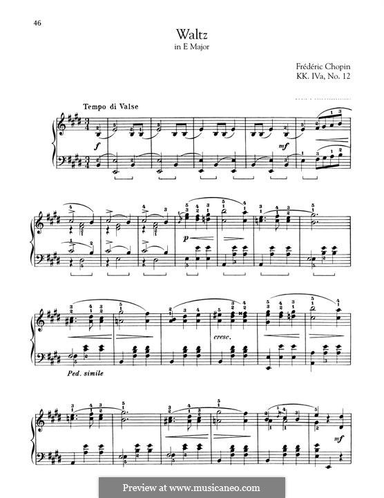 Walzer in E-Dur, B.44 KK IVa/12: Für Klavier by Frédéric Chopin