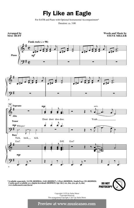 Fly Like an Eagle (Steve Miller Band): Für gemischten Chor by Steve Miller