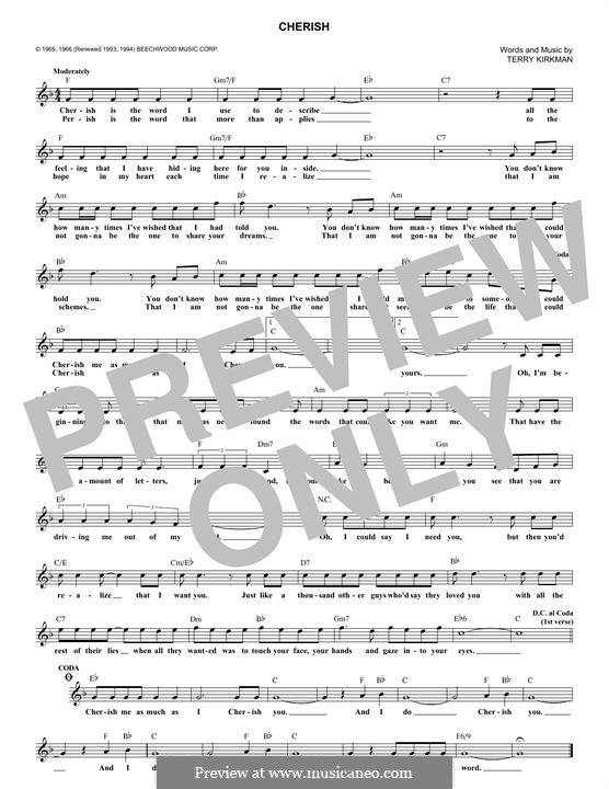 Cherish (The Association): Melodische Linie by Terry Kirkman