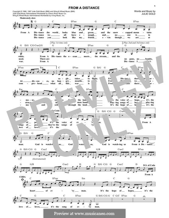 From a Distance: Melodische Linie by Julie Gold