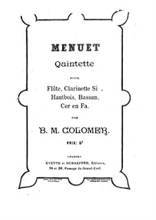 Menuett für Holzbläserquintett: Flötenstimme by Blas María de Colomer