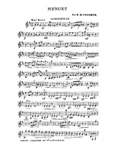 Menuett für Holzbläserquintett: Klarinettenstimme by Blas María de Colomer