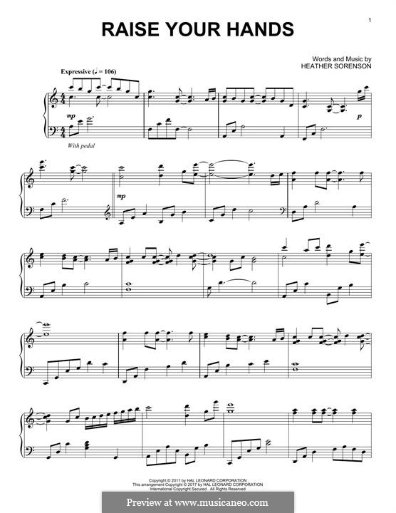 Raise Your Hands (from My Alleluia: Vocal Solos for Worship): Für Klavier by Heather Sorenson