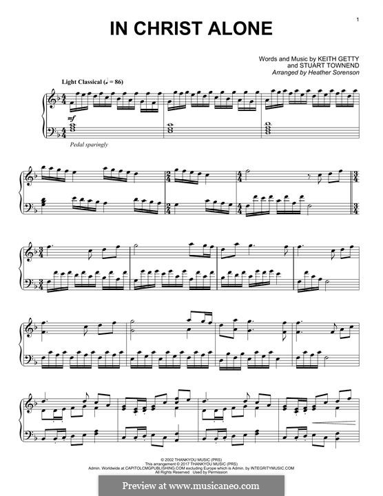 in christ alone piano chords newsboys