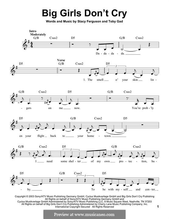 Big Girls Don T Cry Fergie Von S Ferguson T Gad Noten Auf Musicaneo Big Girls Don T Cry Fergie Von S Ferguson T Gad Noten Auf Musicaneo