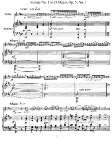 Sonate Nr.1: Bearbeitung für Violine und Klavier – Partitur, Solostimme by Arcangelo Corelli