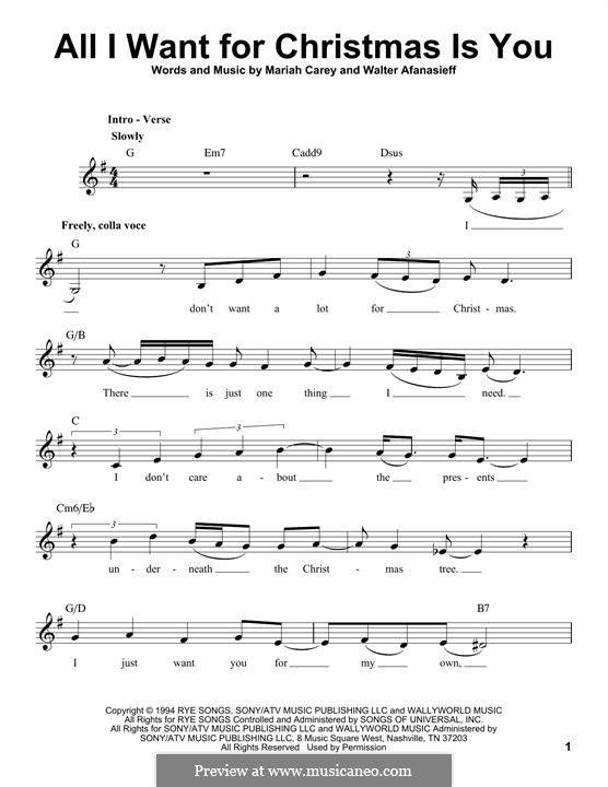 Vocal version: Melodische Linie by Mariah Carey, Walter Afanasieff