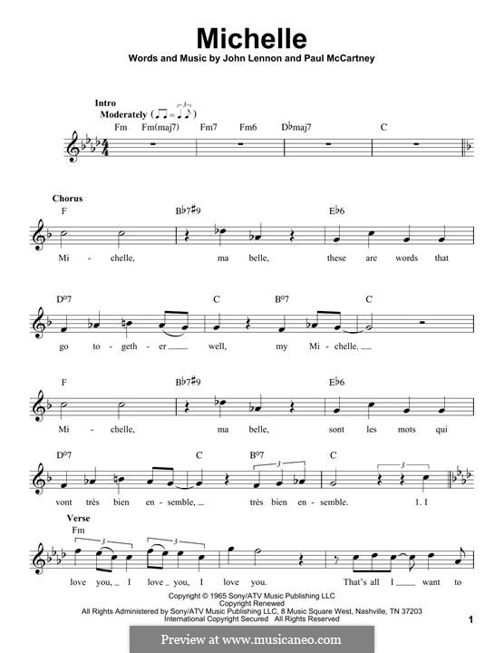 Michelle (The Beatles): Melodische Linie by John Lennon, Paul McCartney