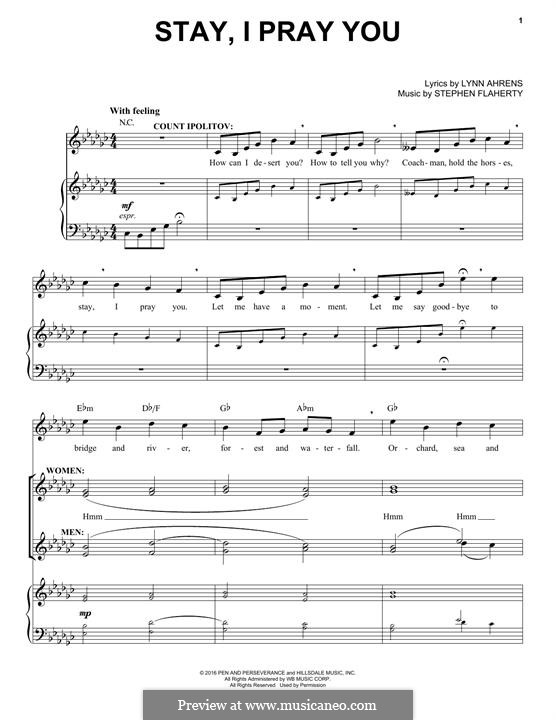 Stay, I Pray You: Für Stimme und Klavier by Lynn Ahrens, Stephen Flaherty