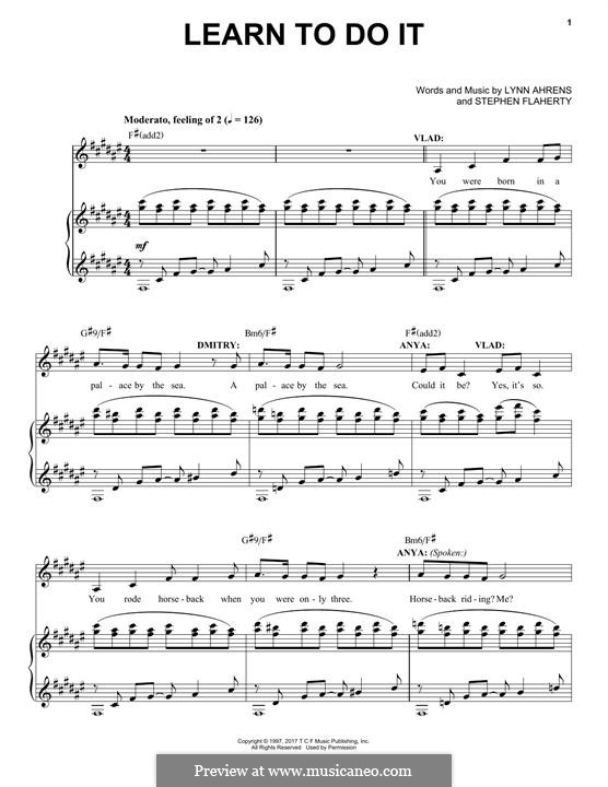 Learn To Do It: Für Stimme und Klavier by Lynn Ahrens, Stephen Flaherty