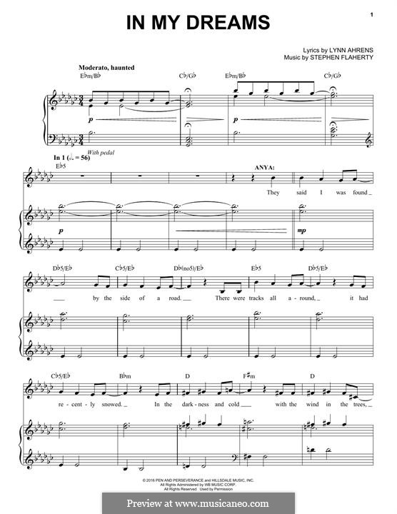 In My Dreams: Für Stimme und Klavier by Lynn Ahrens, Stephen Flaherty