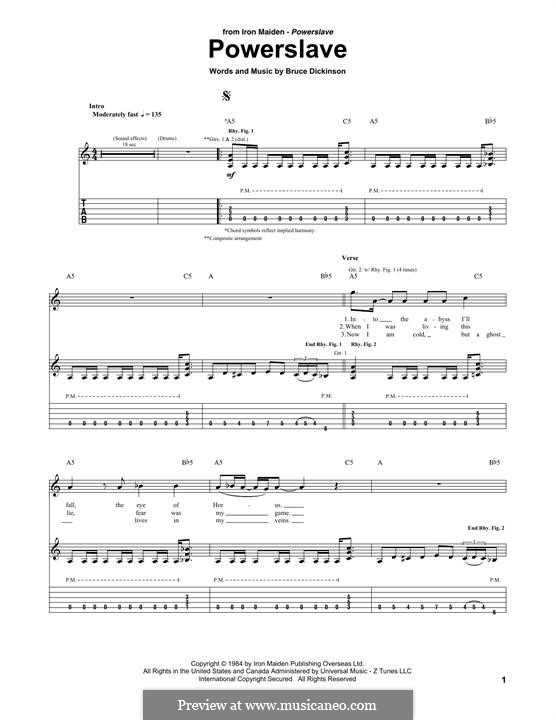 Powerslave (Iron Maiden): Für Gitarre mit Tabulatur by Bruce Dickinson