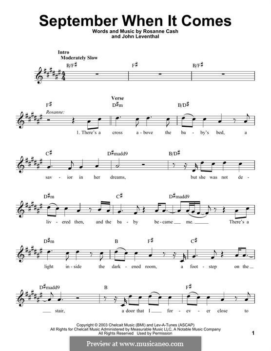 September When It Comes: Melodische Linie by John Leventhal