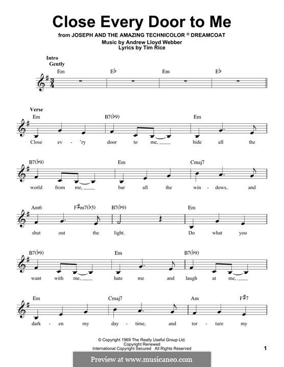 Close Every Door: Melodische Linie by Andrew Lloyd Webber