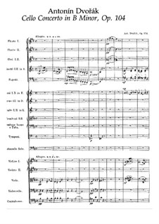 Konzert für Cello und Orchester in h-Moll, B.191 Op.104: Partitur by Antonín Dvořák