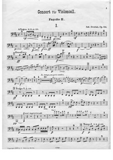 Konzert für Cello und Orchester in h-Moll, B.191 Op.104: Fagottstimme II by Antonín Dvořák