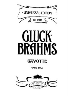 Gavotte: In A Major, for piano by Christoph Willibald Gluck