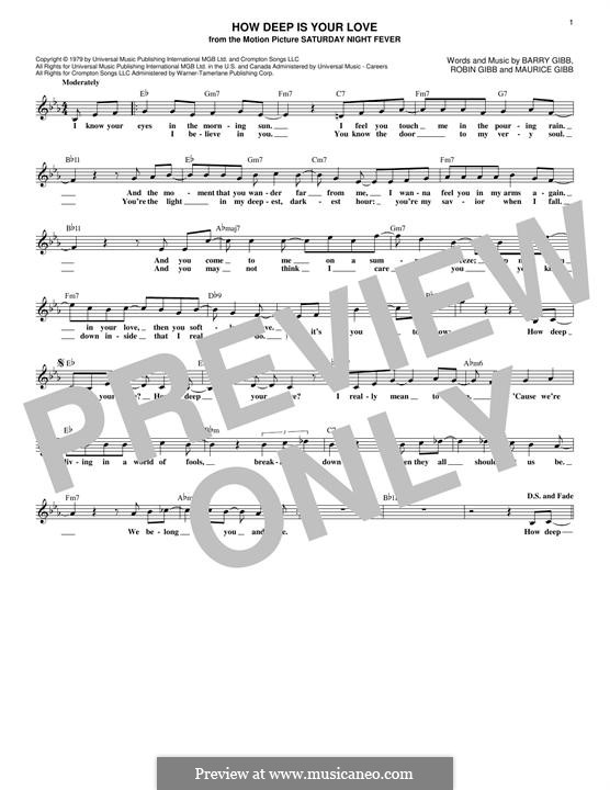 How Deep Is Your Love (The Bee Gees): Melodische Linie by Barry Gibb, Maurice Gibb, Robin Gibb