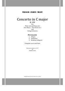 Konzert für Flöte, Harfe und Orchester in C-Dur, K.299: Score and parts by Wolfgang Amadeus Mozart