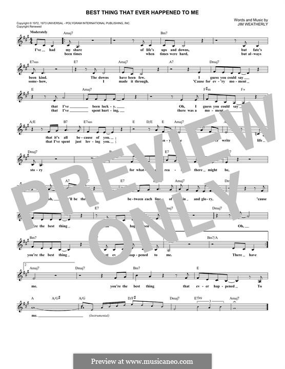 Best Thing That Ever Happened To Me: Melodische Linie by Jim Weatherly