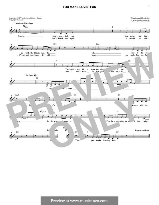 You Make Loving Fun (Fleetwood Mac): Melodische Linie by Christine McVie