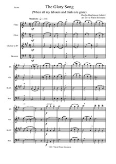 7 Songs of Glory for wind quartet: The Glory Song by Robert Lowry, William Howard Doane, Charles Wesley, William Batchelder Bradbury, Charles Hutchinson Gabriel, Edwin Othello Excell, D. B. Towner