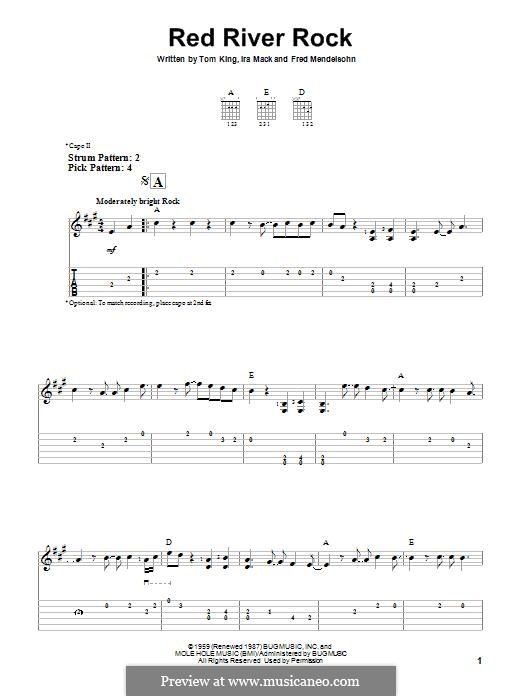Red River Rock (Johnny & The Hurricanes): Für Gitarre mit Tabulatur by Ira Mack, Tom King, Fred Mendelsohn