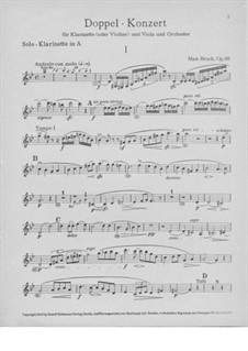 Doppelkonzert für Klarinette und Bratsche in e-Moll, Op.88: Klarinettenstimme by Max Bruch