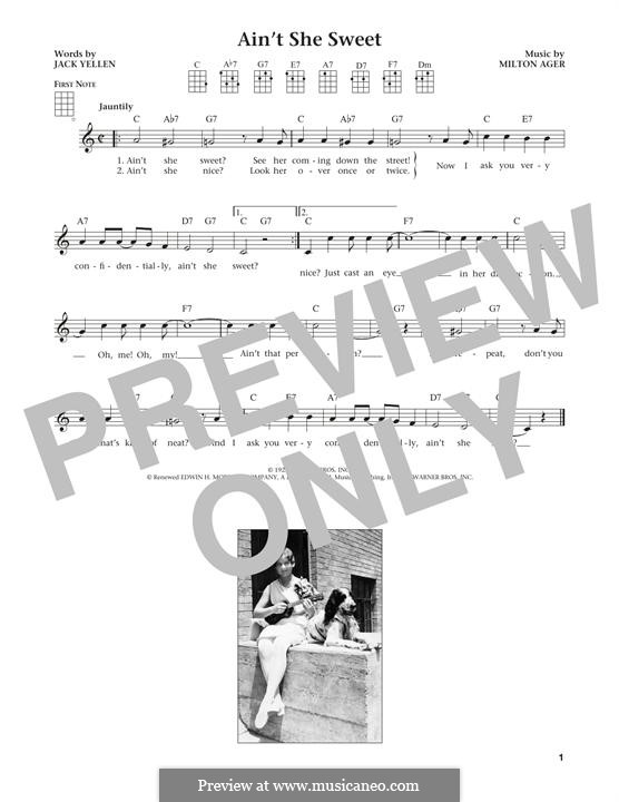 Ain't She Sweet (The Beatles): Für Ukulele by Milton Ager