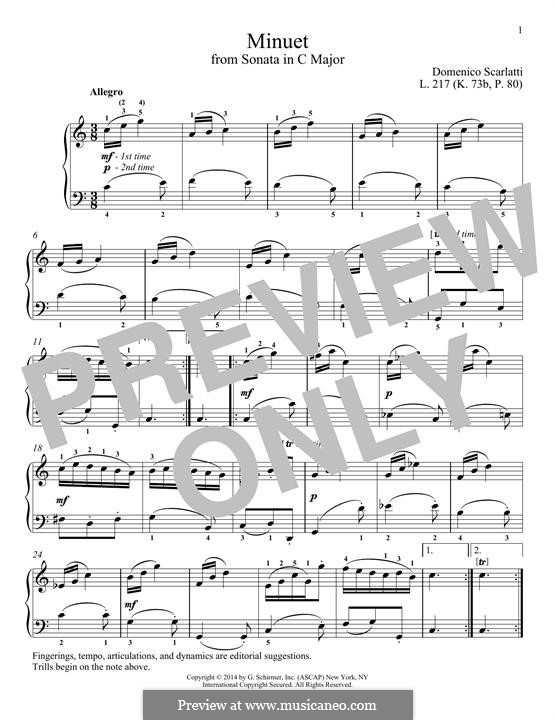 Sonate Nr.217 in c-Moll, K.73 L.217 P.80: Menuett by Domenico Scarlatti
