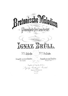 Bretonische Melodien, Op.45: Für Klavier, vierhändig by Ignaz Brüll