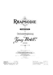 Rhapsodie, Op.65: Für zwei Klaviere, vierhändig by Ignaz Brüll