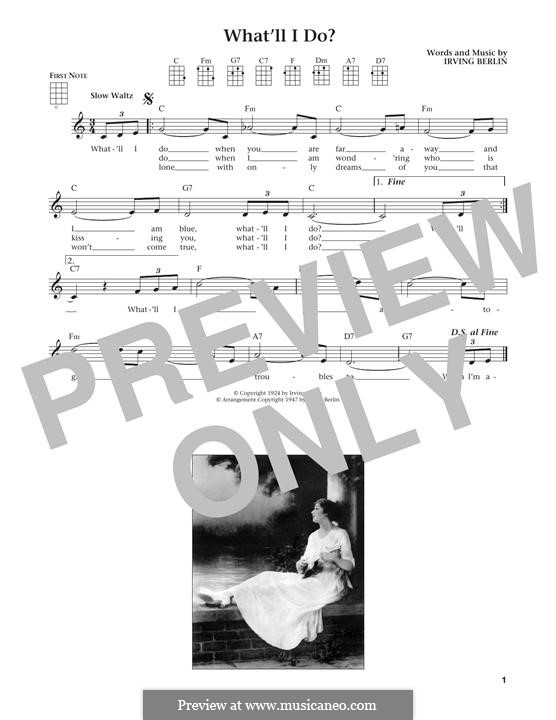 What'll I Do? (from Music Box Revue of 1924): Für Ukulele by Irving Berlin