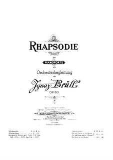 Rhapsodie, Op.65: Für Klavier by Ignaz Brüll