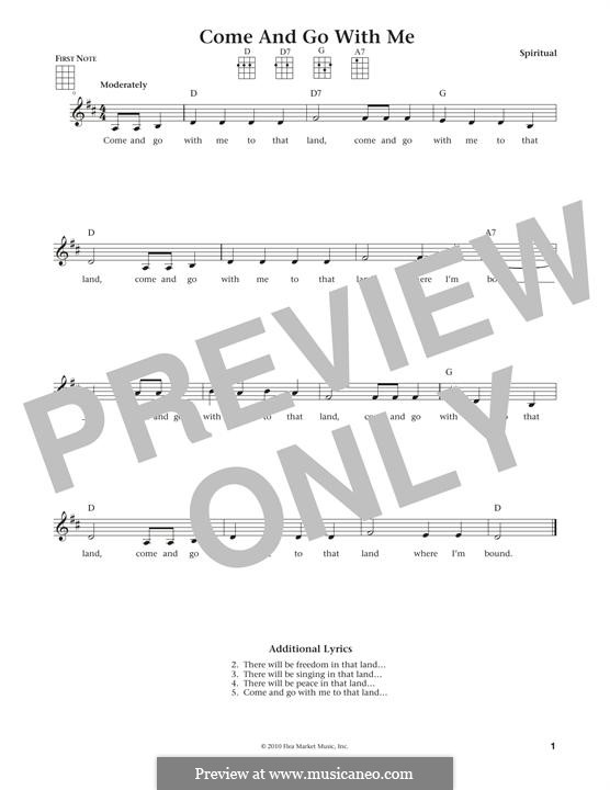 Come and Go with Me To That Land: Für Ukulele by folklore