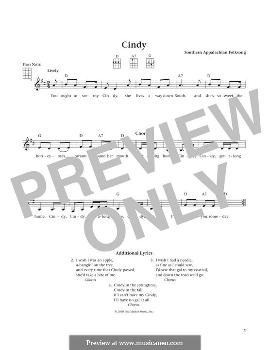 Cindy: Für Ukulele by folklore