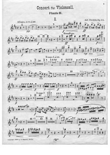 Konzert für Cello und Orchester in h-Moll, B.191 Op.104: Flötenstimme II by Antonín Dvořák
