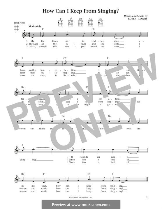 How Can I Keep From Singing?: Für Ukulele by Robert Lowry