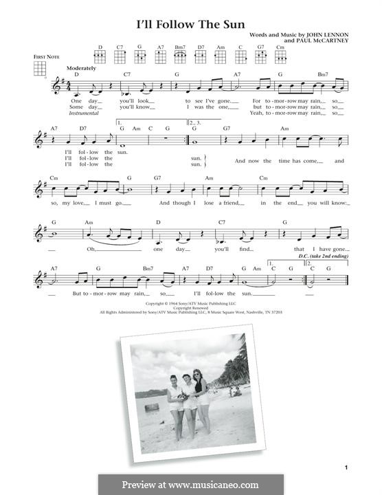 I'll Follow the Sun (The Beatles): Für Ukulele by John Lennon, Paul McCartney