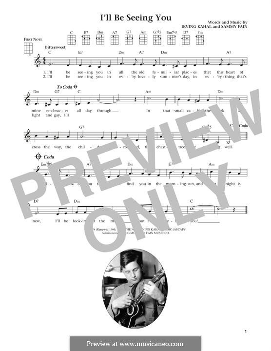 I'll Be Seeing You: Für Ukulele by Irving Kahal, Sammy Fain