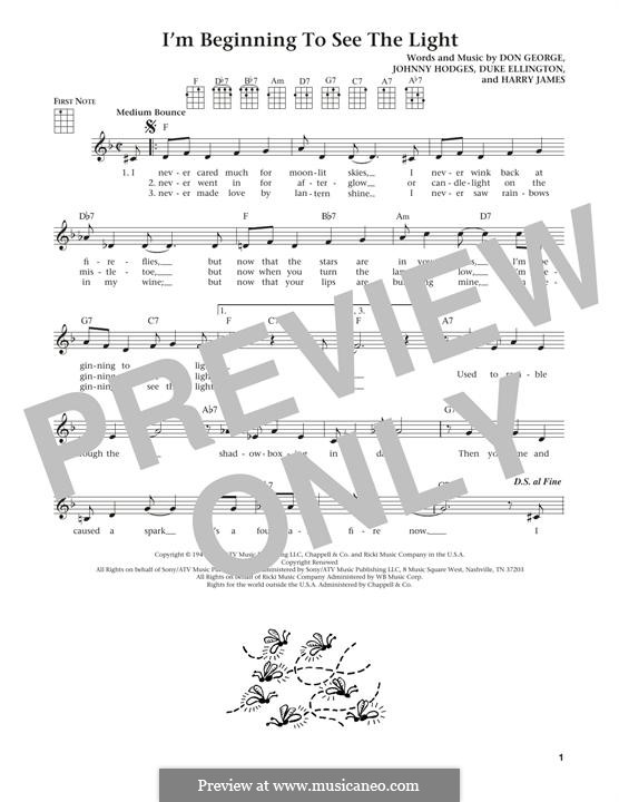 I'm Beginning to See the Light: Für Ukulele by John Hodges, Don George, Duke Ellington, Harry James