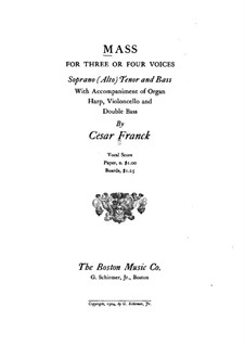 Messe in A-dur, FWV 61 Op.12: Partitur by César Franck