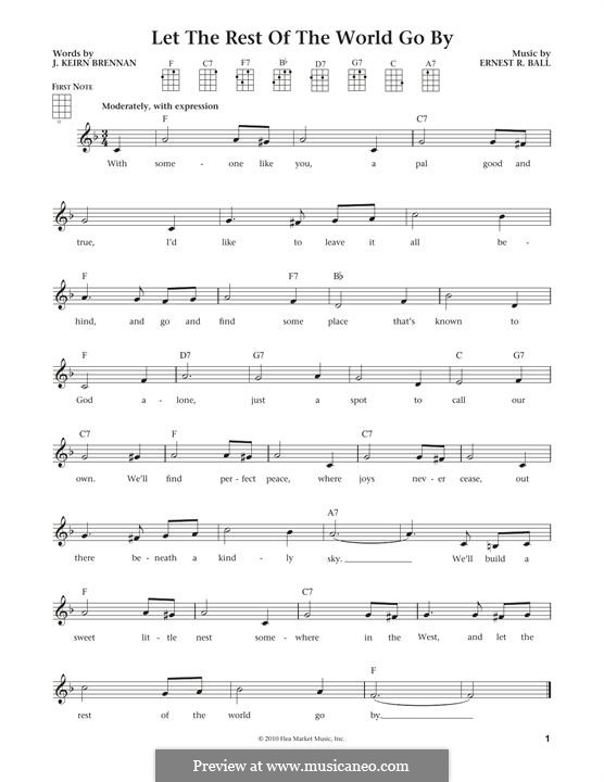 Let the Rest of the World Go By: Für Ukulele by J. Keirn Brennan, Ernest R. Ball