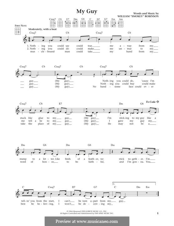 My Guy (Mary Wells): Für Ukulele by Smokey Robinson