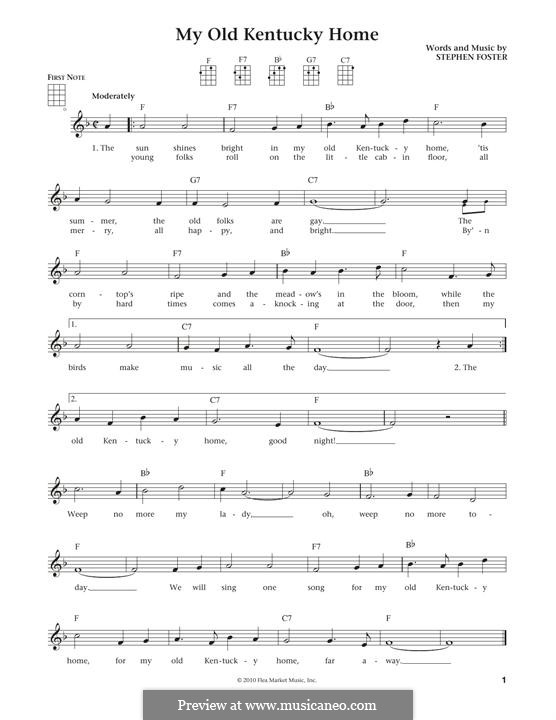 My Old Kentucky Home Good-Night: Für Ukulele by Stephen Foster